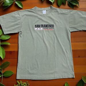 Teemax Vintage 90s Travel San Francisco Embroidered Green T-Shirt Mens Size XL